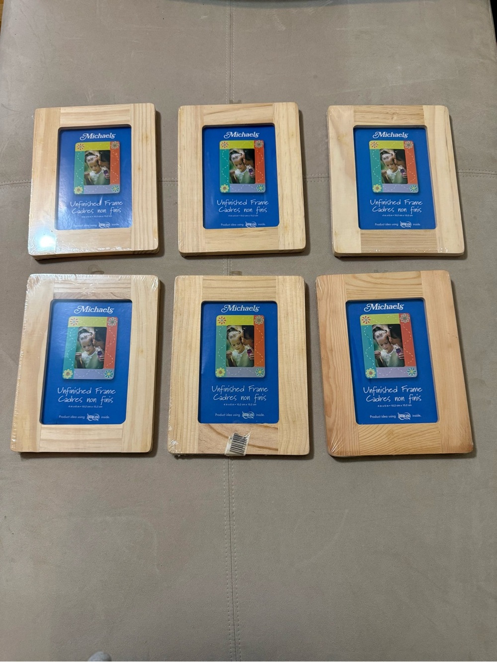 Michaels Natural Wood Unfinished Picture Frames - Light Wood (Set of 6)